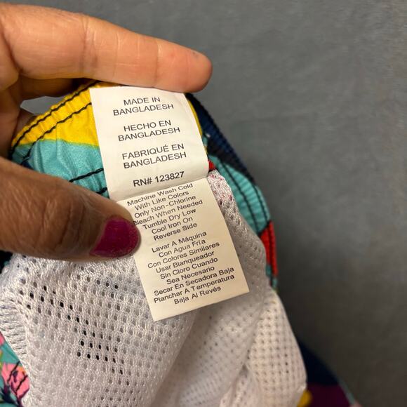 Surf Society Tropical Print Swim Trunks Men’s Large Beach Shorts Ocean Vacation - Picture 10 of 12